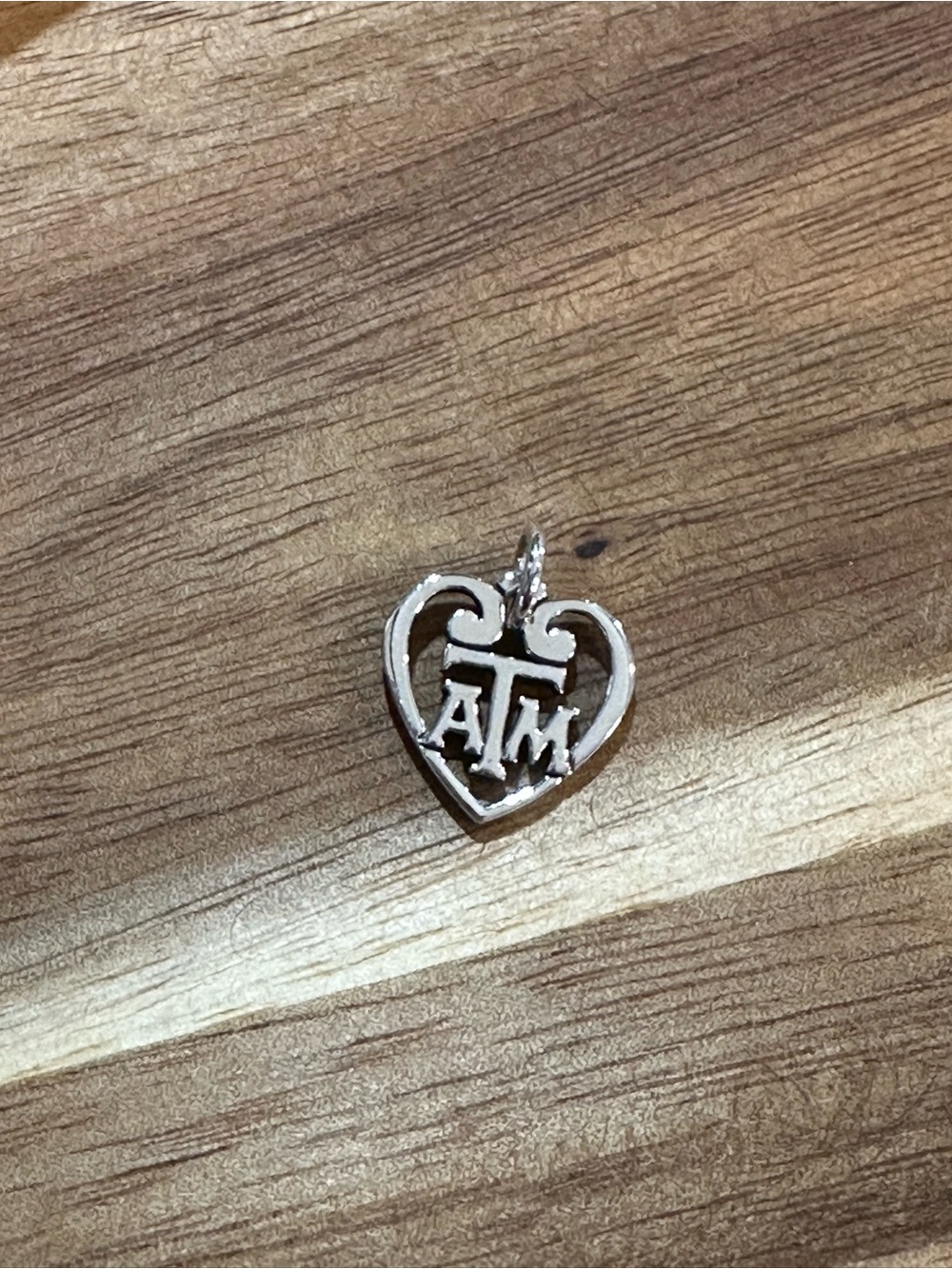 James Avery Retired Texas A&M Aggies Heart Charm Sterling Silver TAMU